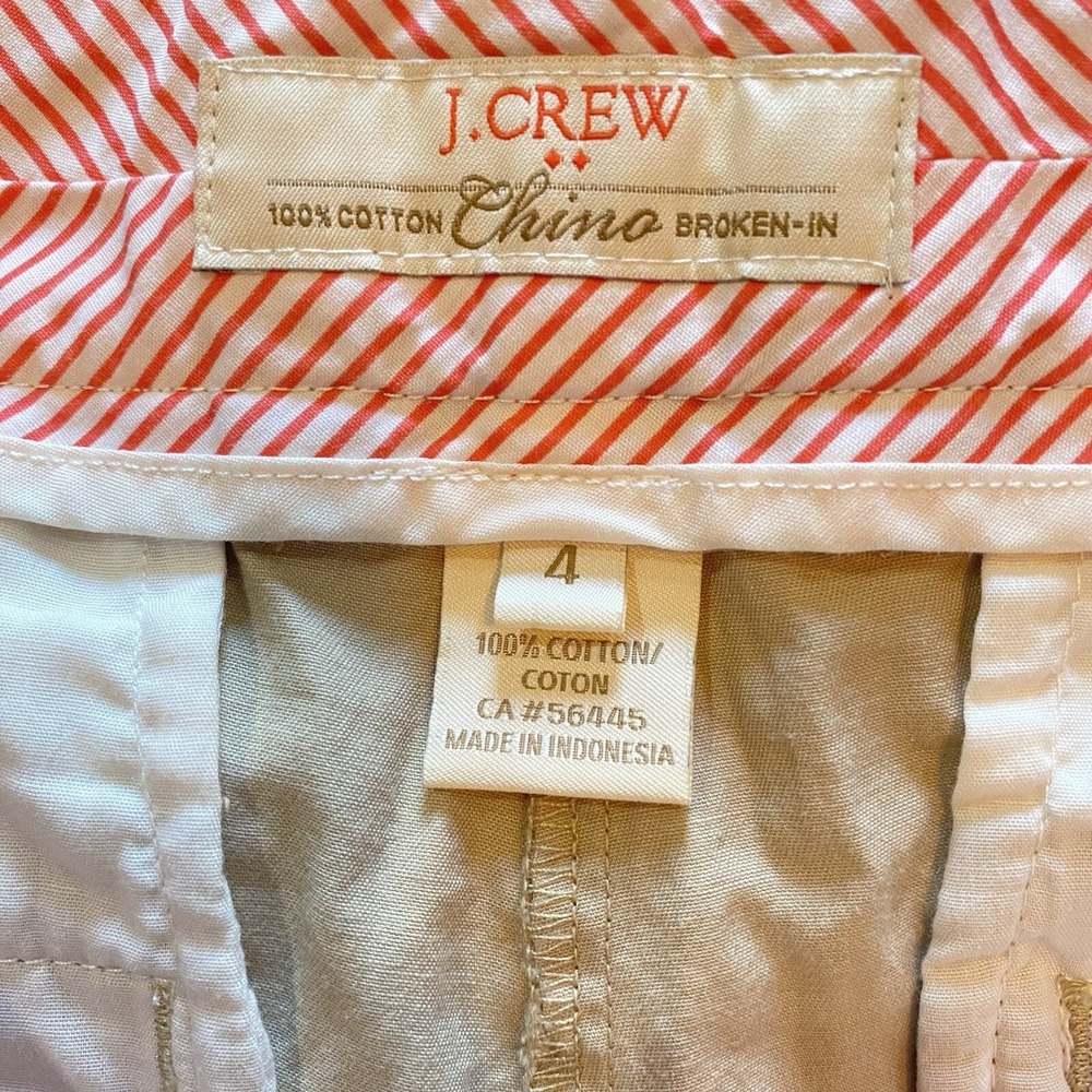 J.Crew Broken In Chino Shorts Women's Size 4 Khaki Cotton 56445‎ - Picture 5 of 6
